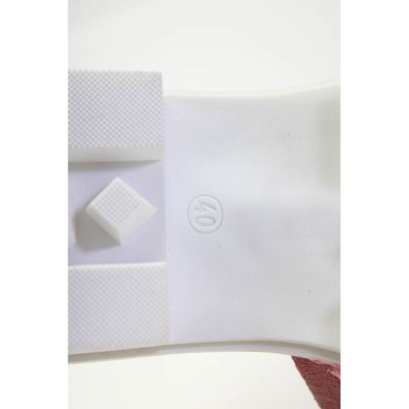 George J. Love Womens Striped Print Frayed Textured Block Heels Pink Size EUR40 - Picture 5 of 7